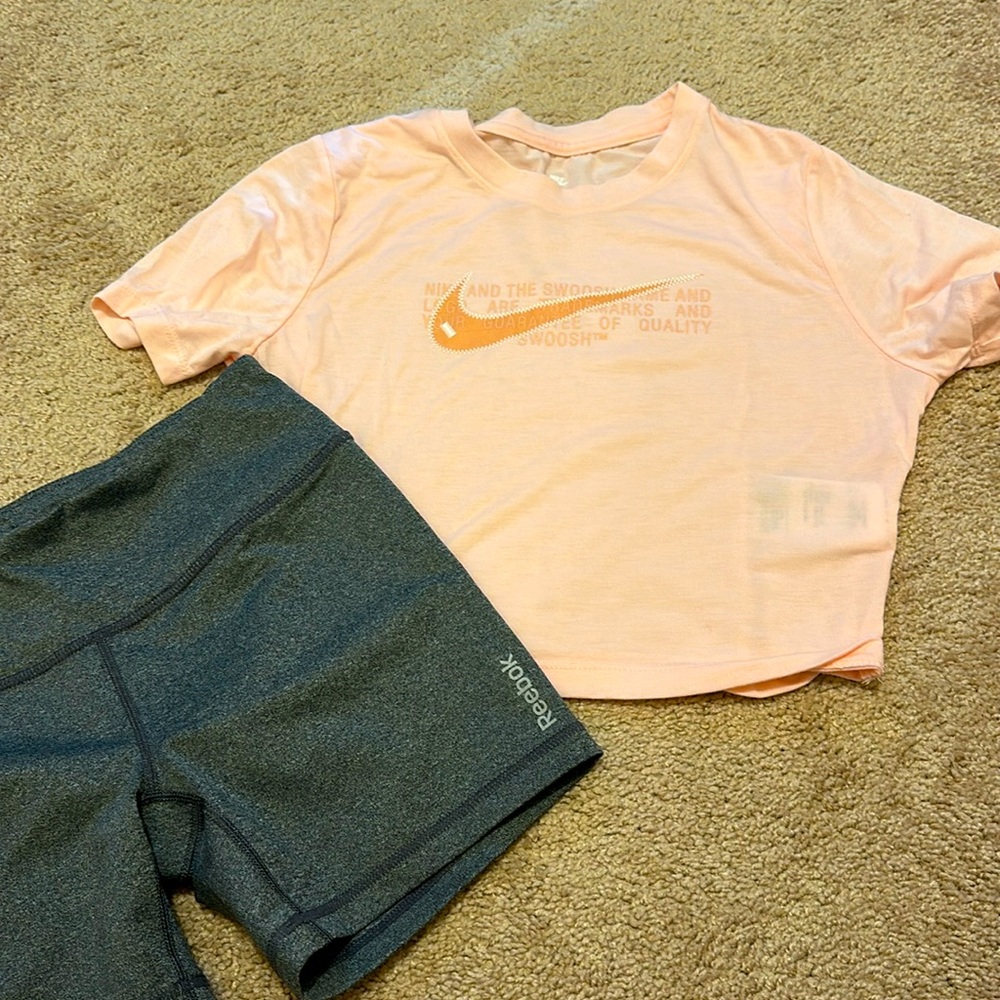 Nike top and workout shorts